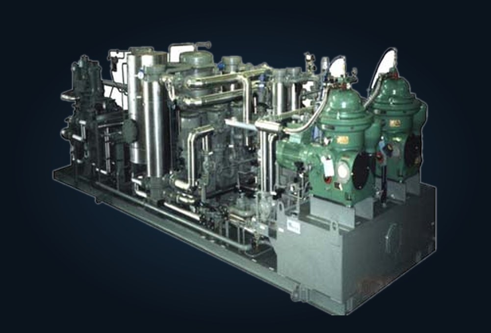 Kombiniertes Brennstoff- und Schmierölsystem mit Booster-Modul und Separatoren